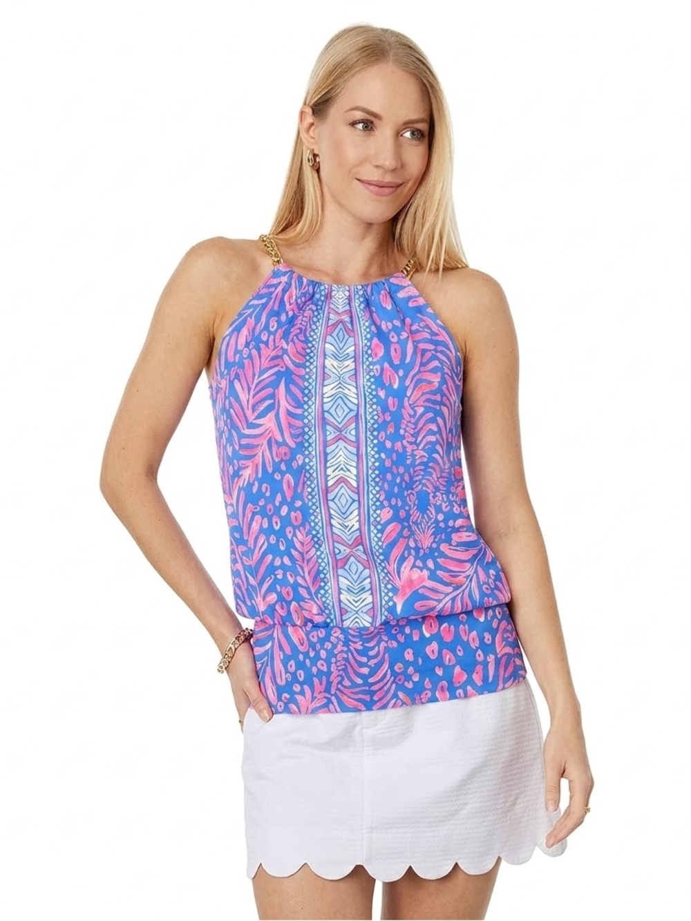 Lily Pulitzer Bowen  Sleeveless Neon Top Size Medium